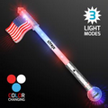 Flashing American Flag LED Jumbo Wand - 5 Day